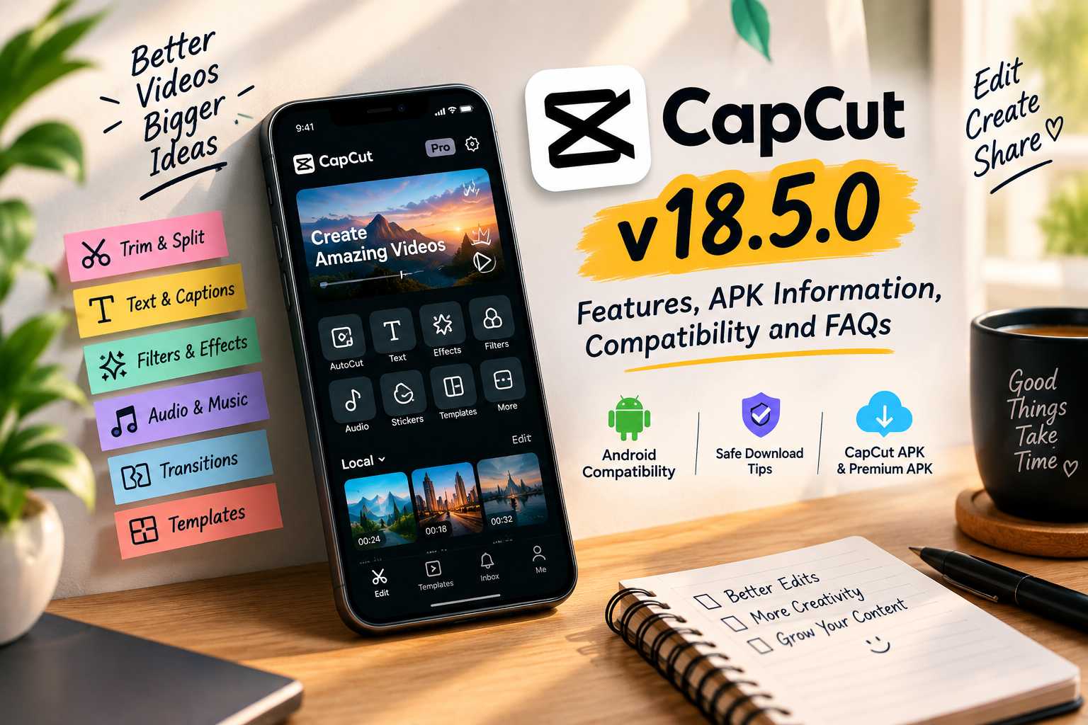 CapCut v18.5.0 features, APK information and Android compatibility